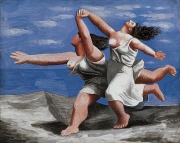 Mujeres corriendo en la playa 2 cubistas Pinturas al óleo